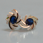 Срібні сережки з золотими вставками