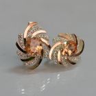 Срібні сережки з золотими вставками