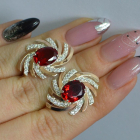 Срібні сережки з золотими вставками