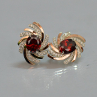 Срібні сережки з золотими вставками