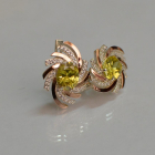 Срібні сережки з золотими вставками