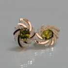 Срібні сережки з золотими вставками