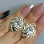 Срібні сережки з золотими вставками