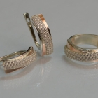 Срібний набір з золотими пластинами