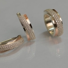 Срібний набір з золотими пластинами