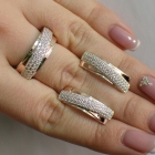 Срібний набір з золотими пластинами