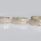 Срібний набір з золотими пластинами