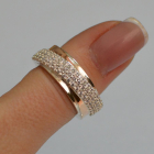 Срібна каблучка з золотими вставками