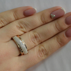 Срібна каблучка з золотими вставками