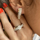 Срібна каблучка з золотими вставками