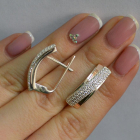 Срібні сережки з золотими вставками