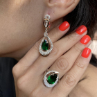 Срібний набір з золотими пластинами