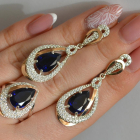 Срібний набір з золотими пластинами