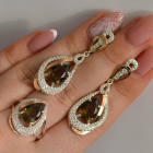 Срібний набір з золотими пластинами