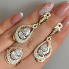 Срібний набір з золотими пластинами