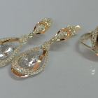 Срібний набір з золотими пластинами