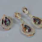 Срібний набір з золотими пластинами