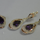 Срібний набір з золотими пластинами