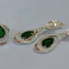 Срібний набір з золотими пластинами