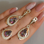 Срібний набір з золотими пластинами