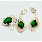 Срібний набір з золотими пластинами