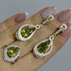 Срібний набір з золотими пластинами