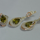 Срібний набір з золотими пластинами