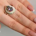 Срібна каблучка з золотими вставками