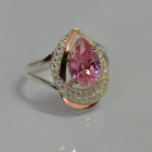 Срібна каблучка з золотими вставками