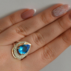 Срібна каблучка з золотими вставками