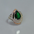 Срібна каблучка з золотими вставками