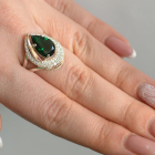 Срібна каблучка з золотими вставками