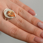 Срібна каблучка з золотими вставками