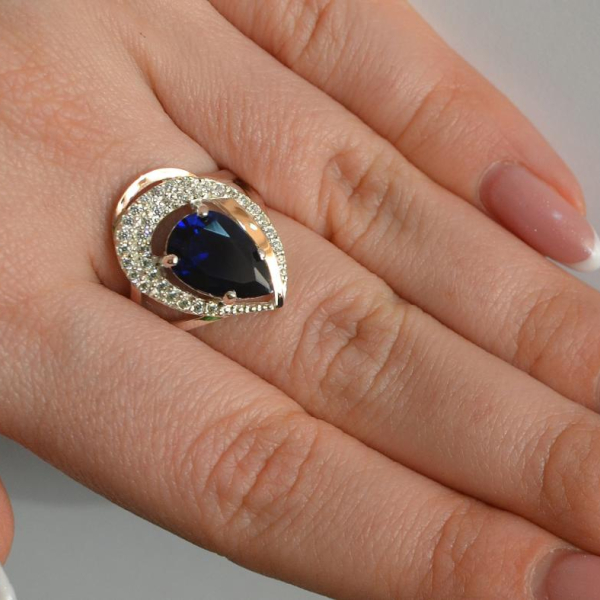 Срібна каблучка з золотими вставками