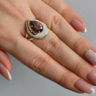 Срібна каблучка з золотими вставками