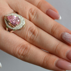 Срібна каблучка з золотими вставками