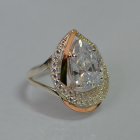 Срібна каблучка з золотими вставками