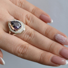 Срібна каблучка з золотими вставками