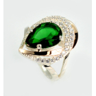 Срібна каблучка з золотими вставками