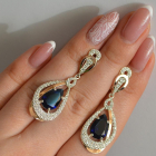 Срібні сережки з золотими вставками