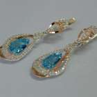 Срібні сережки з золотими вставками