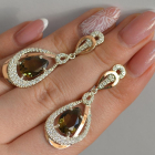 Срібні сережки з золотими вставками