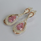 Срібні сережки з золотими вставками