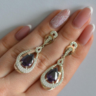 Срібні сережки з золотими вставками