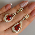 Срібні сережки з золотими вставками