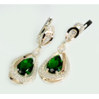 Срібні сережки з золотими вставками