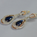 Срібні сережки з золотими вставками