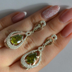 Срібні сережки з золотими вставками