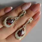 Срібні сережки з золотими вставками