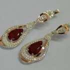 Срібні сережки з золотими вставками